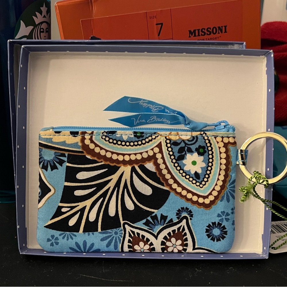 Vera Bradley Zip ID Case Bali Blue NWT DISCONTINUED - Picture 2 of 6